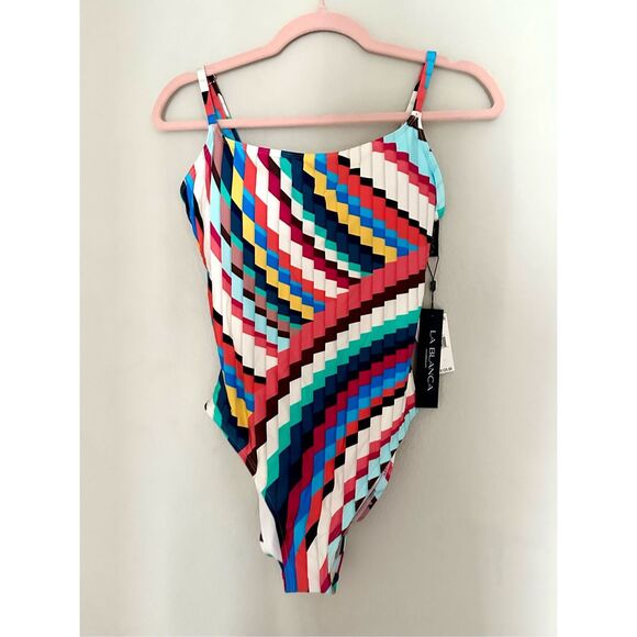 NWT La Blanca Slice Of Paradise One Piece Swimsuit  Size 10 - Picture 5 of 11